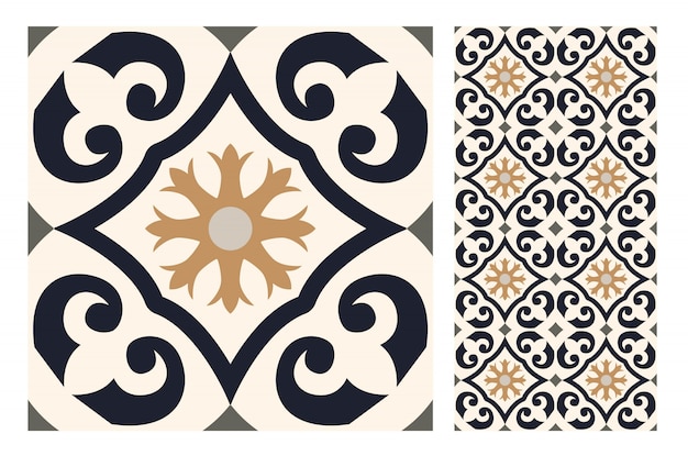 tiles Portuguese patterns antique seamless design