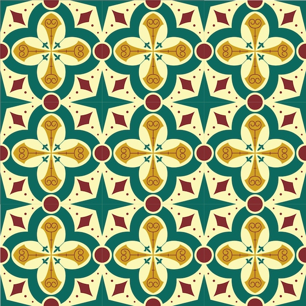 Vector tiles seamless pattern ceramics texture mediterranean design