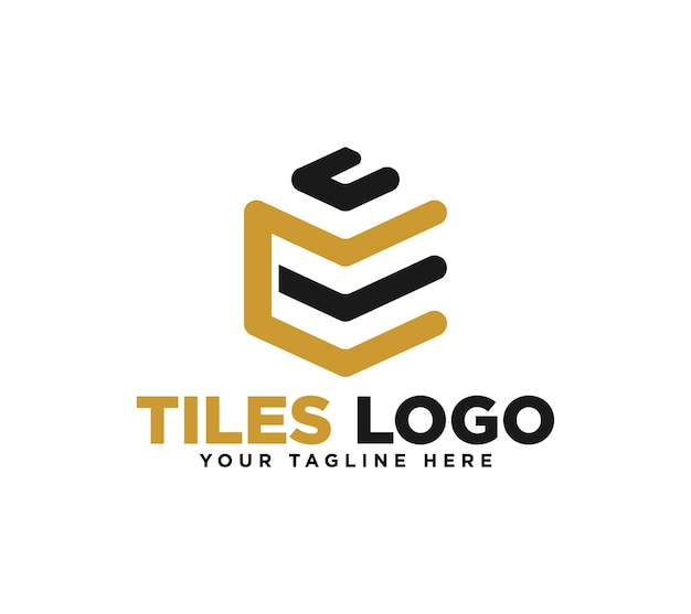 Vector tiles vloer logo ontwerp vector illustratie sjabloon