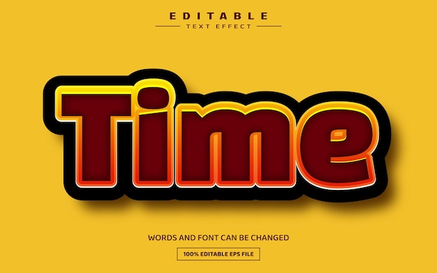 Time 3D editable text effect template