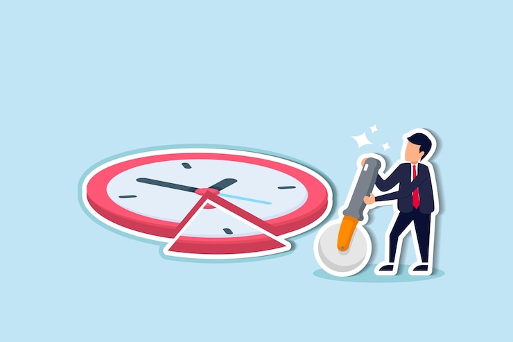 Vector time allocation manage limited time optimize outcome project management or efficiency productivity