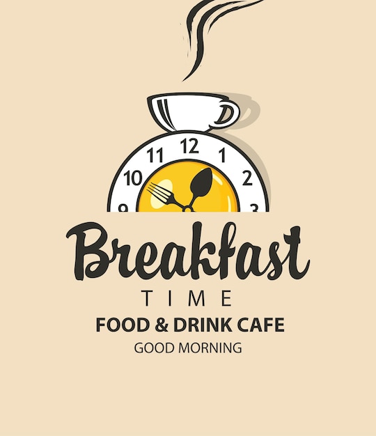 Vector time for breakfast banner