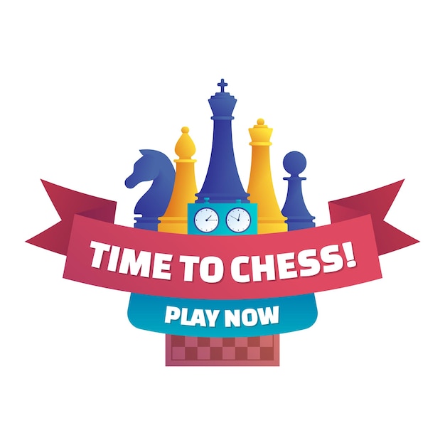 Time to chess play now isolated sticker