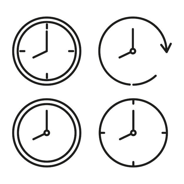 Vector time and clock icon set vector illustration eps 10