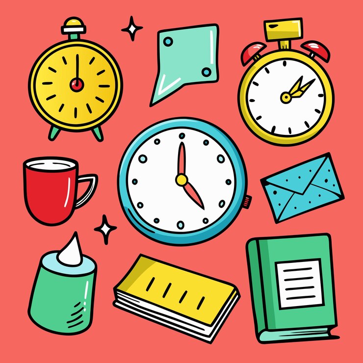 Vector time and clock vector icons modern style