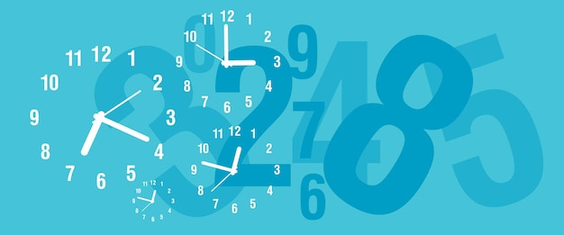 Time clock vector illustration design