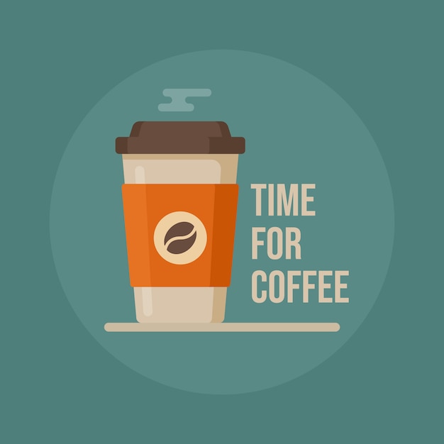 Time for coffee. coffee cup. coffee cup illustration.