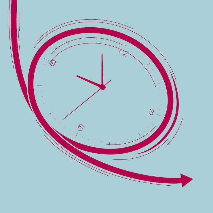 Vector time concept design. isolated on blue background.