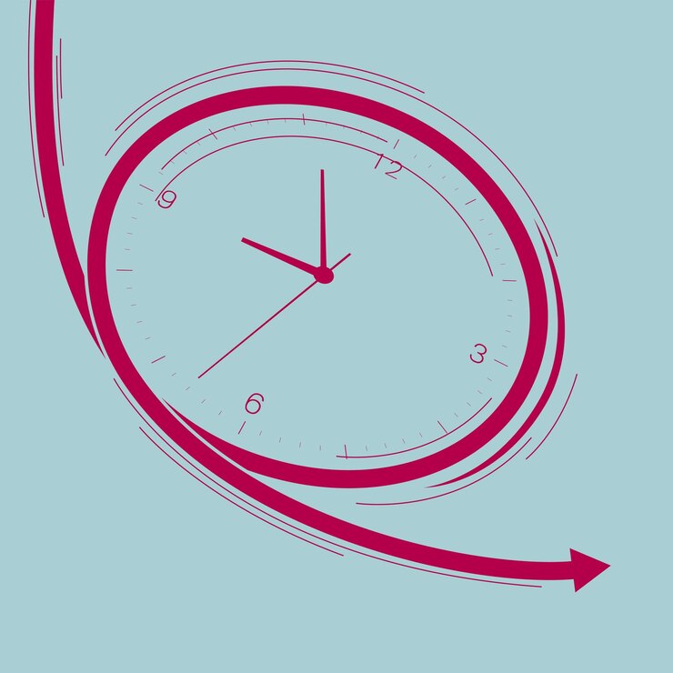 Time concept design. Isolated on blue background.