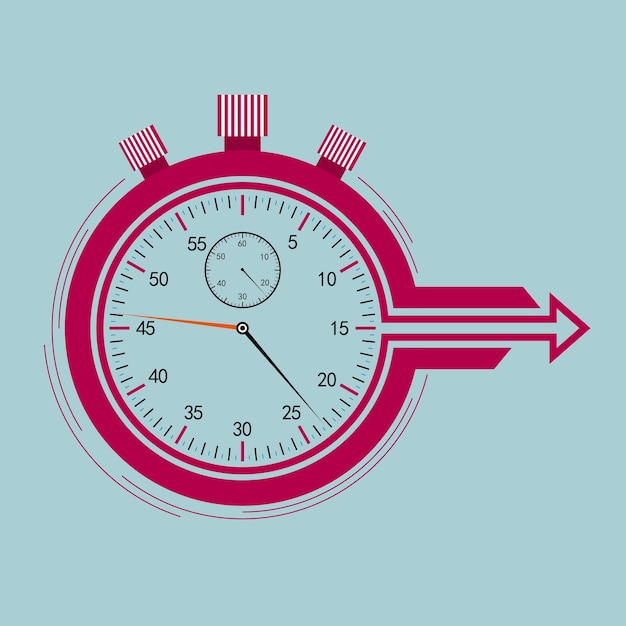 Time concept design. Isolated on blue background.