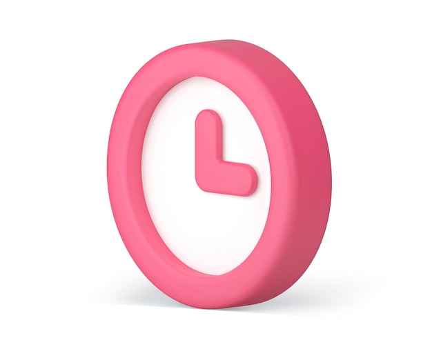 Vector time counter hour minute measure stopwatch countdown pink isometric 3d icon realistic vector