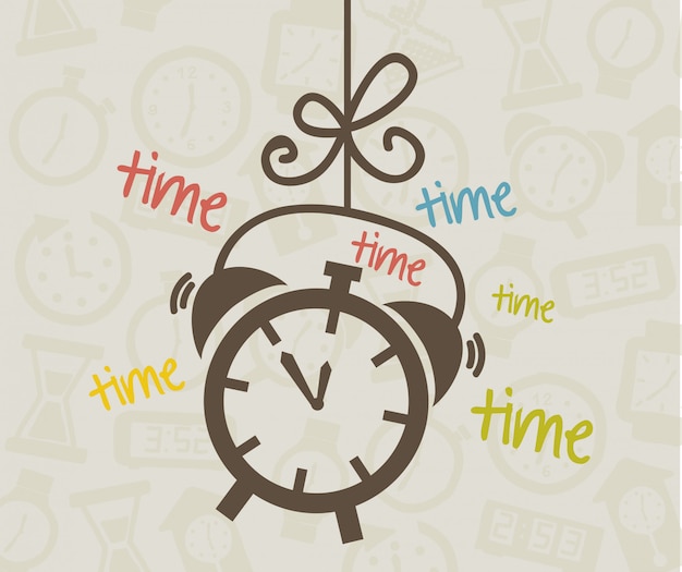 Vector time design over beige background vector illustration