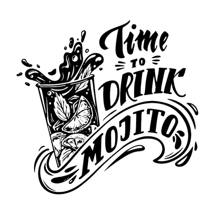 Vector time to drink mojito
