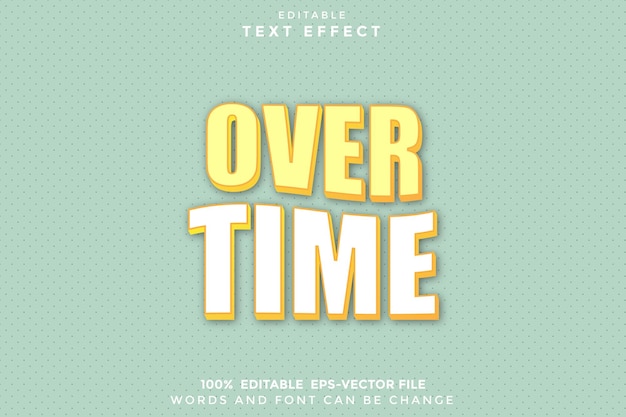 Over Time Editable Text Effect 3D Modern Style