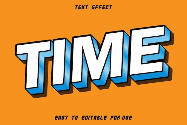 Time Editable Text Effect Emboss Modern Style