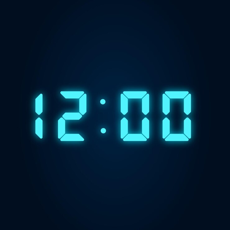 Vector time electronic watch digital number