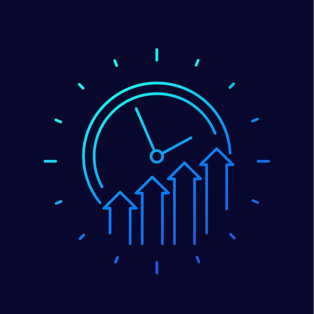 Time to grow line icon, vector