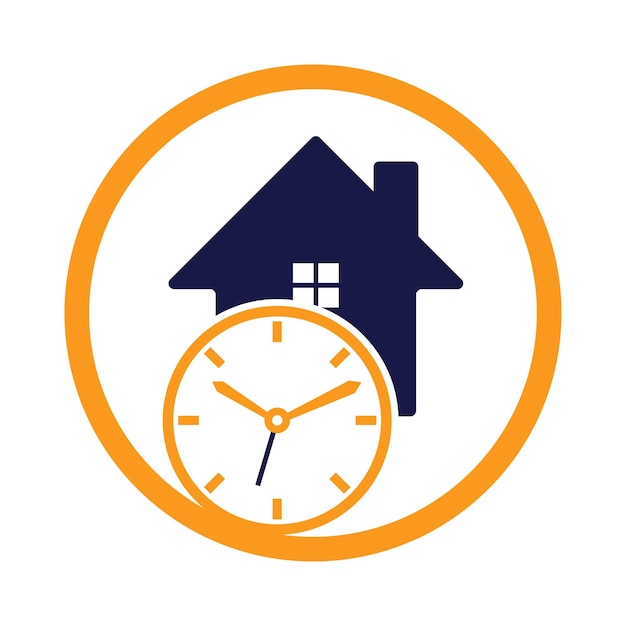 Элемент дизайна логотипа Time House Icon