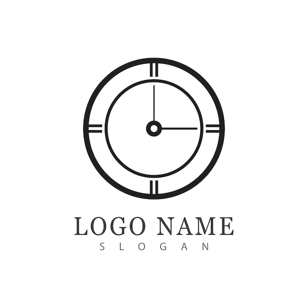 Вектор логотипа времени в плоском дизайне