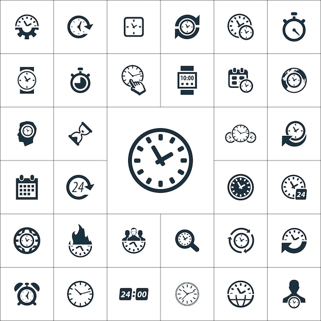 Vector time icons universal set