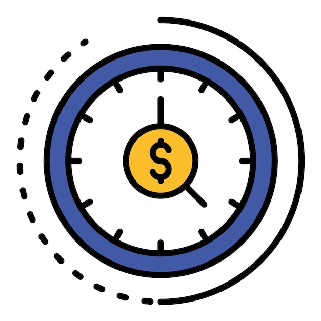 Time is Money Flat Illustration