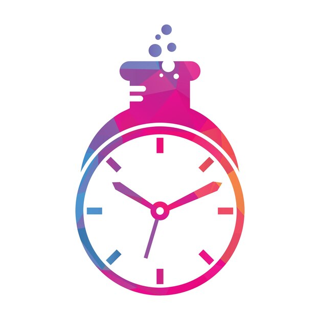 Vector time lab logo vector design clock lab logo icon vector design