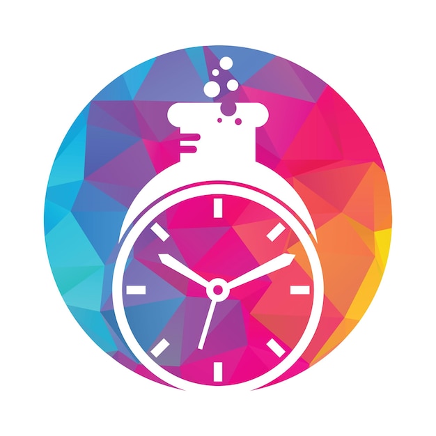 Time lab logo vector design clock lab logo icon vector design