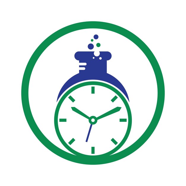 Time lab logo vector design Clock lab logo icon vector design