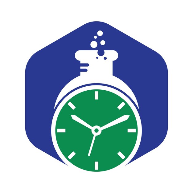 Time lab logo vector design Clock lab logo icon vector design