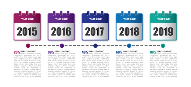 Vettore infografica della linea del tempo