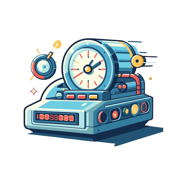 Vector time machine flat vector design