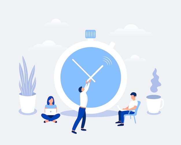 ベクトル 時間管理と期限のデザインコンセプト。