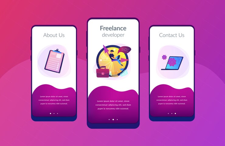 Vector time management app interface template.