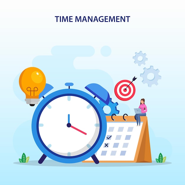 Time management concept Business planning illustration vector