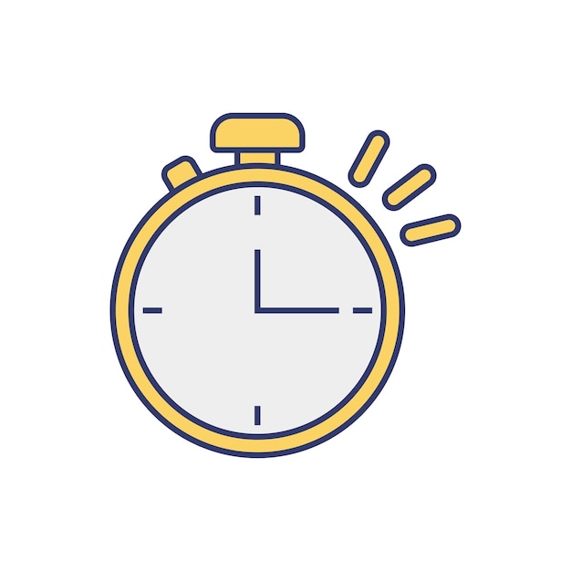 Time management concept Clock flat icon