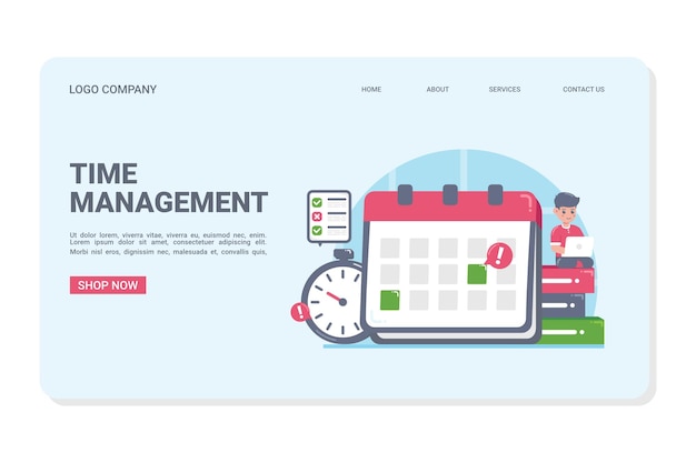 Time Management Concept Landing Page