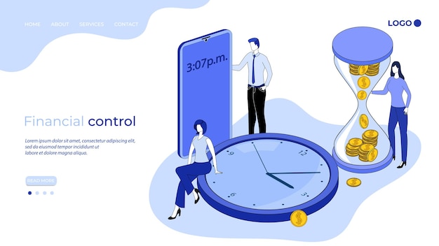 Time management and financial controlThe concept of time preservationTime is money3d imageIsometric