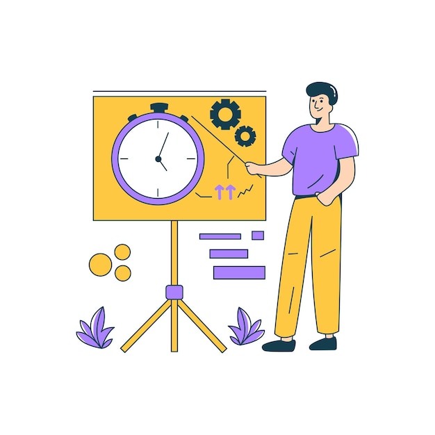 Vector time management flat design