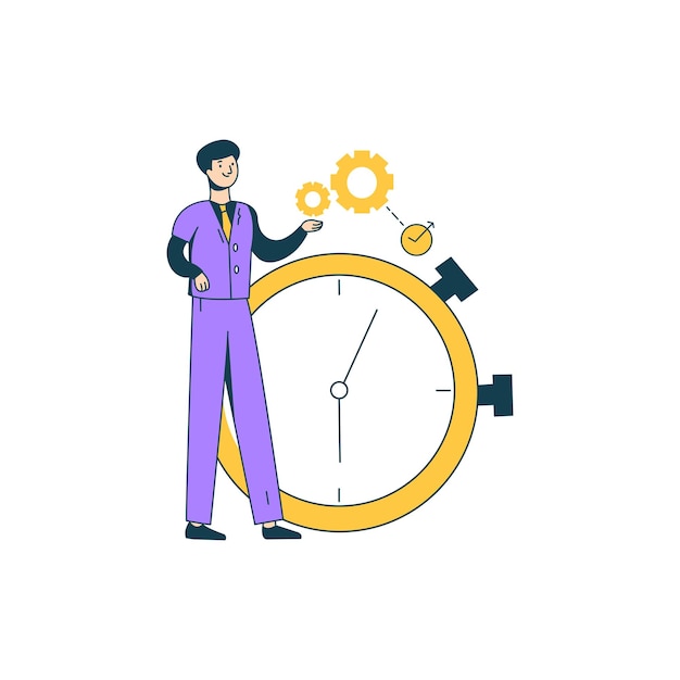 Vector time management flat design