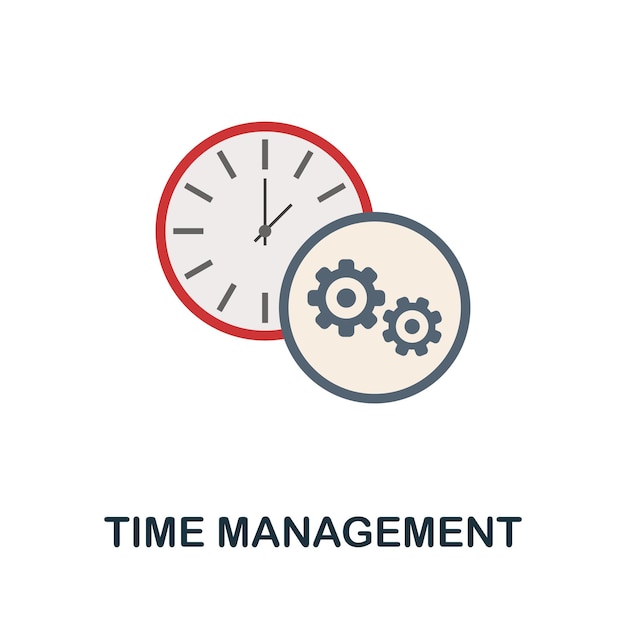 Плоская иконка тайм-менеджмента Цветной знак из коллекции производительности Иллюстрация значка Creative Time Management для инфографики веб-дизайна и многого другого