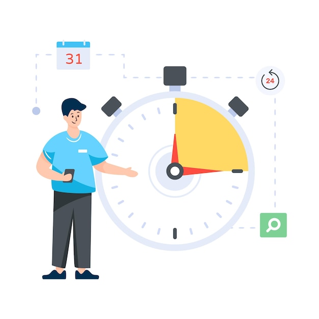 Time management flat illustration vector