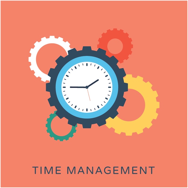 Time management flat vector icon