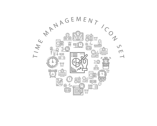 Time management icon set design