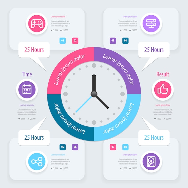 Vector time management infographics