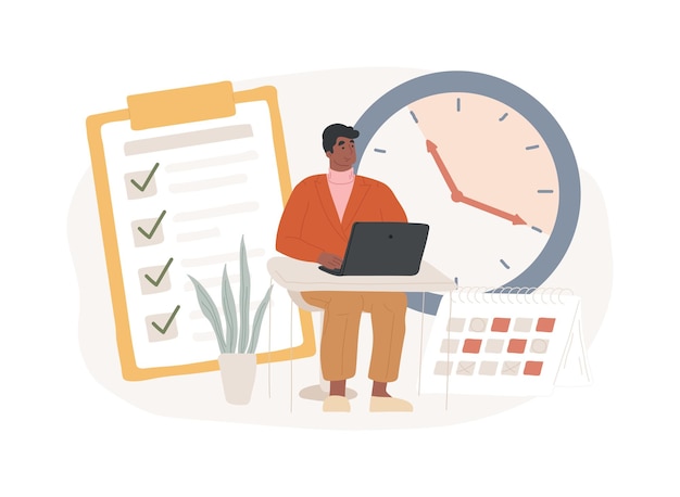 Time management isolated concept vector illustration