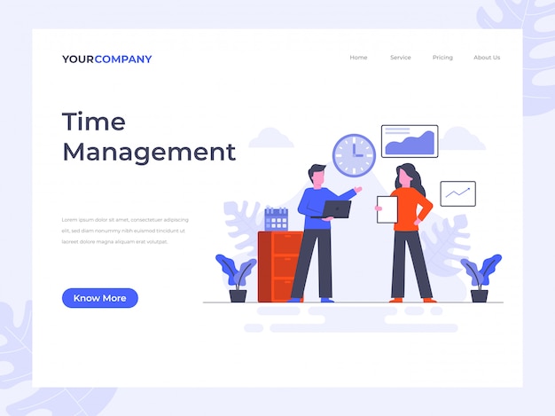 Time management landing page