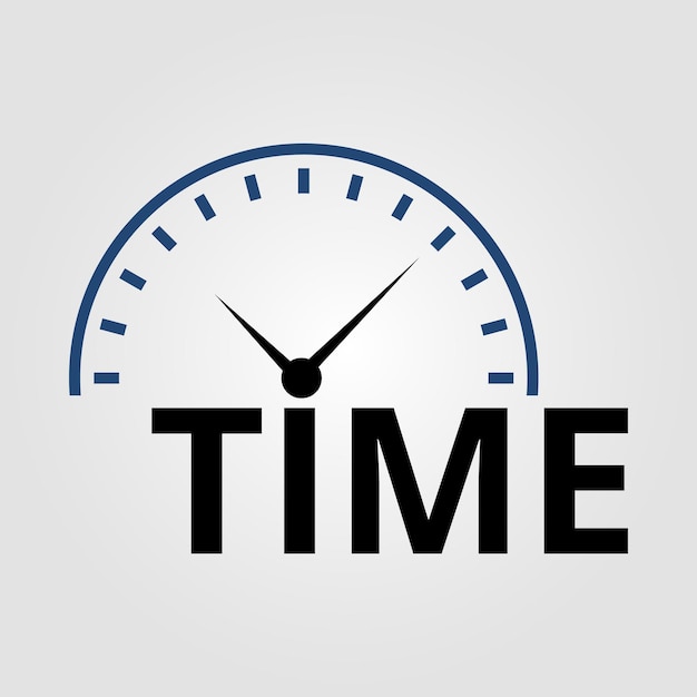 Time management logo template. Clock logo.