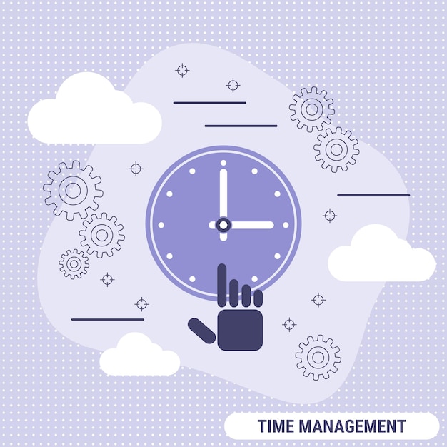 Time management platte ontwerp stijl vector concept illustratie