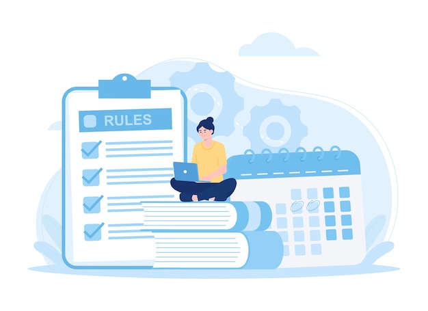 Time management trending concept flat illustration