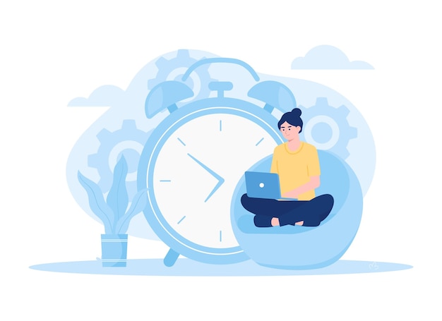 Time management trending concept flat illustration